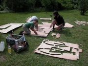 Pataki család akcióban 2008-ban, a gödi közösségi munkán